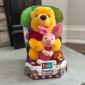 Winnie The Pooh & Piglet-Hugging Friends Plush 7” Stuffed Animal Vintage 1997